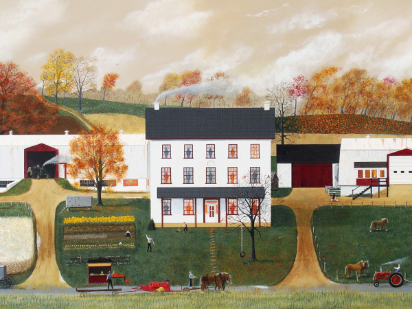 Fabulous Fisher Farm, Christopher Lanser Art, Acrylic, Lancaster County