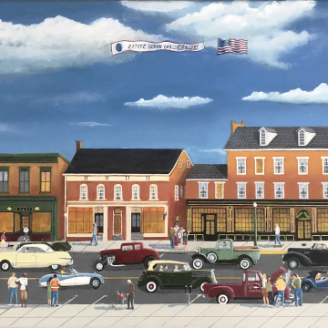 Print: Lititz Classic Car Cruise - Panel # 1   -      6" x 12" Framed Giclee Canvas Print