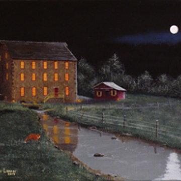 Print: Full Moon At White Horse Mill 8 x 10