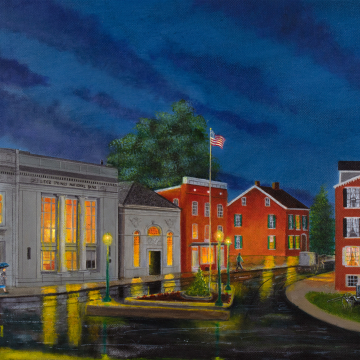 Original: Lititz Square c. 1922 - Gallery Wrapped Oil on Canvas