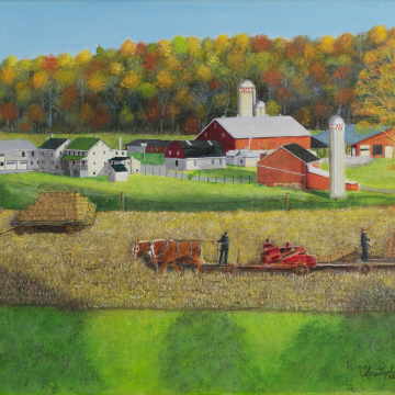 Original: Farm On Churchtown Rd - 11 x 14 Framed Oil on Canvas